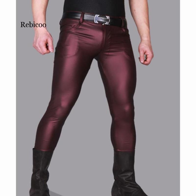 light blue leather pants