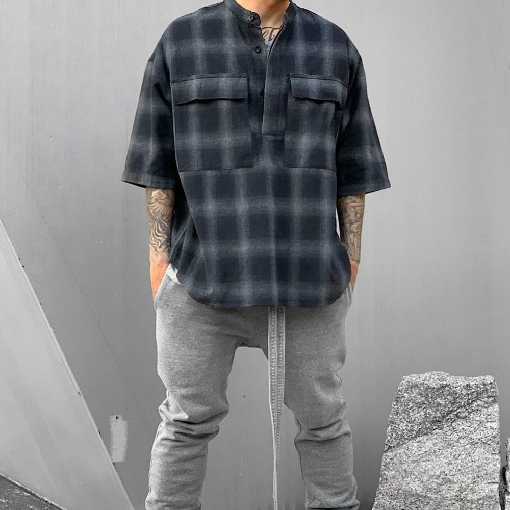 oversized short sleeve flannel