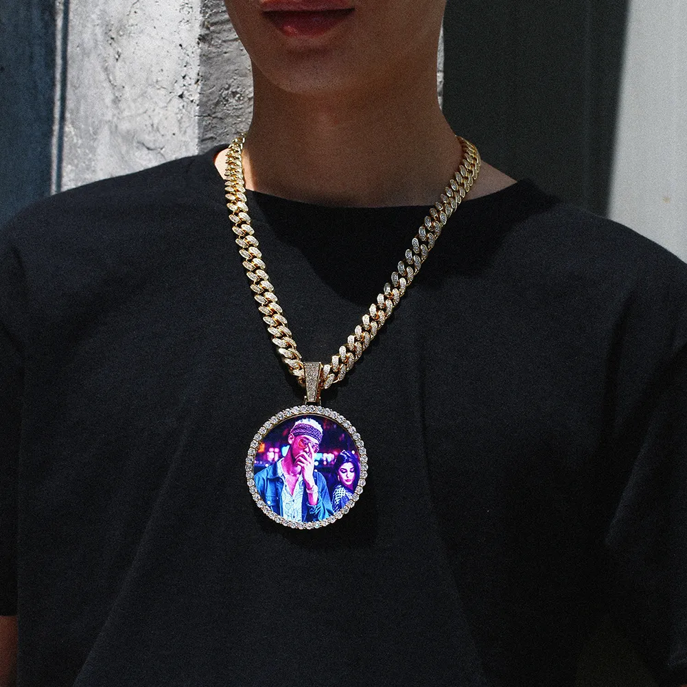 Nuevo De Gran Tamaño Grande Redondo Personalizado Imagen Colgante ...