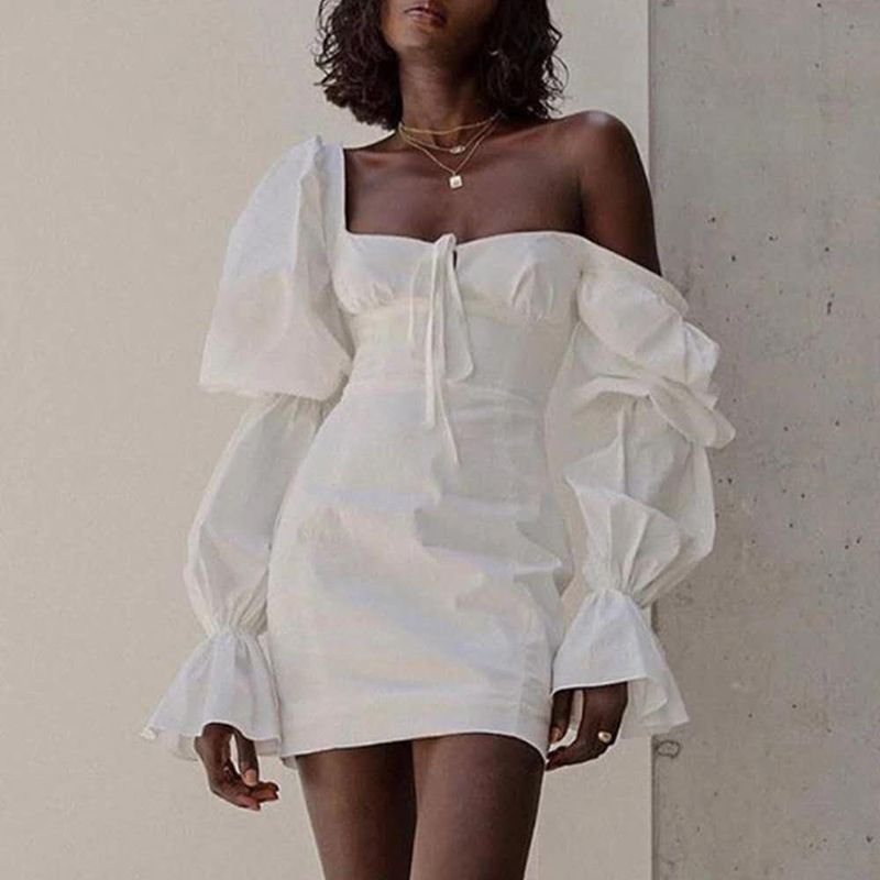 white puff sleeve corset