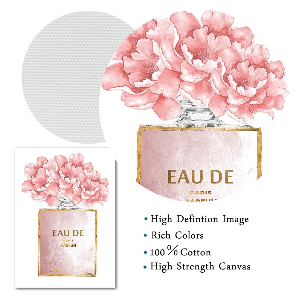 Fashion Wall Art Perfume Bottle Canvas Poster Peony Tacones Altos Imprimir Libro De Moda Pintura Fondos De Pared Para Nina Decoracion De La Habitacion De 4 Dhgate