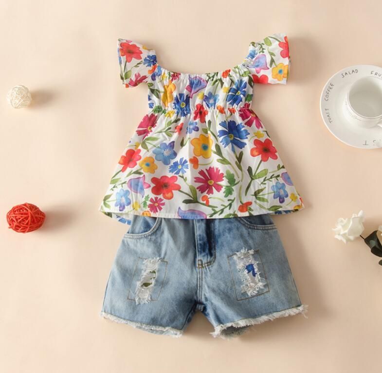 21 Kids Baby Girls Set Clothes Short Sleeve Shirt Tops Jeans Shorts Outfits For Summer Clothing From Lemonwedge 48 25 Dhgate Com