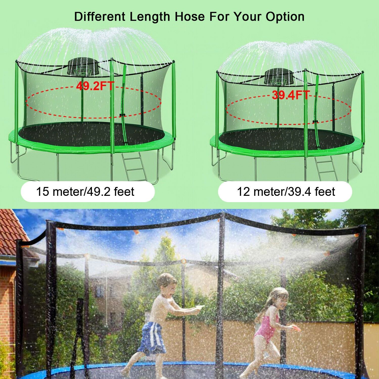 Details about   39ft/49ft Trampoline Sprinkler Kids Summer Outdoor Water Toy Fun Waterpark Spray