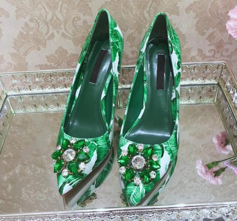 green leaf heels