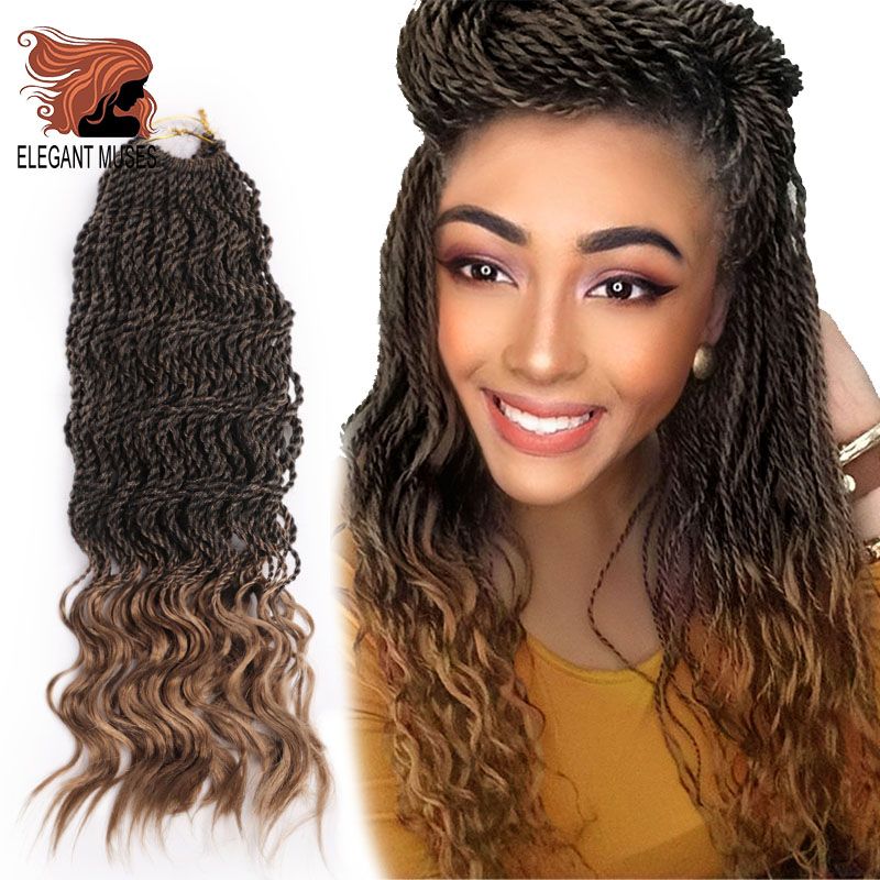 Extensão de Cabelo Trançado pré Esticado Dreadlocks Extensões de Cabelo  Ombre Color Trança Conjunto de Cabelo 3 Peças Tranças de Gancho de crochê