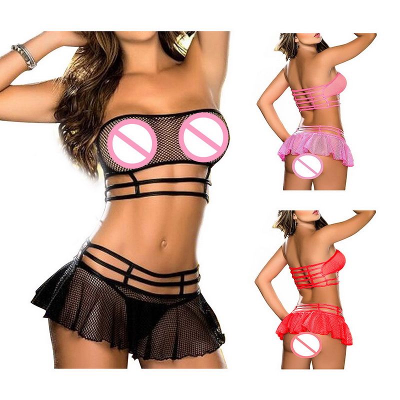String-Vestido-Roupa Íntima-Babydoll-Pijamas Sexy-Lingerie-Roupa De Dormir-Laço-Feminino-G String-Vestido-Roupa Íntima-Babydoll-Pijamas Sexy-Lingerie-Roupa De Dormir-Laço-Feminino-G