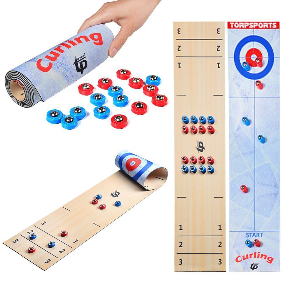 Mini Shuffleboard Game Set 2 In 1 Table Top Shuffleboard Pucks And Curling  Games With 16 Pucks For Family Board Game T200723 From Shen8402, $33.48