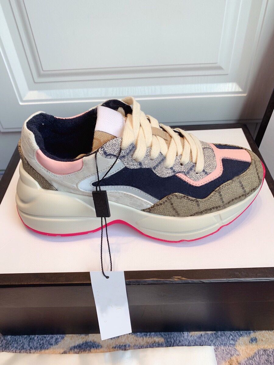Koop Dikke Soled Casual Schoenen Dames Travel Lederen Lace Up Sneaker 100%  Koeienhuid Fashion Lady Designer Running Trainers Mannen Brieven Platform  Gym Sneakers Grote Maat 35 42 45 Goedkoop | Snelle Levering En Kwaliteit |  Nl.Dhgate