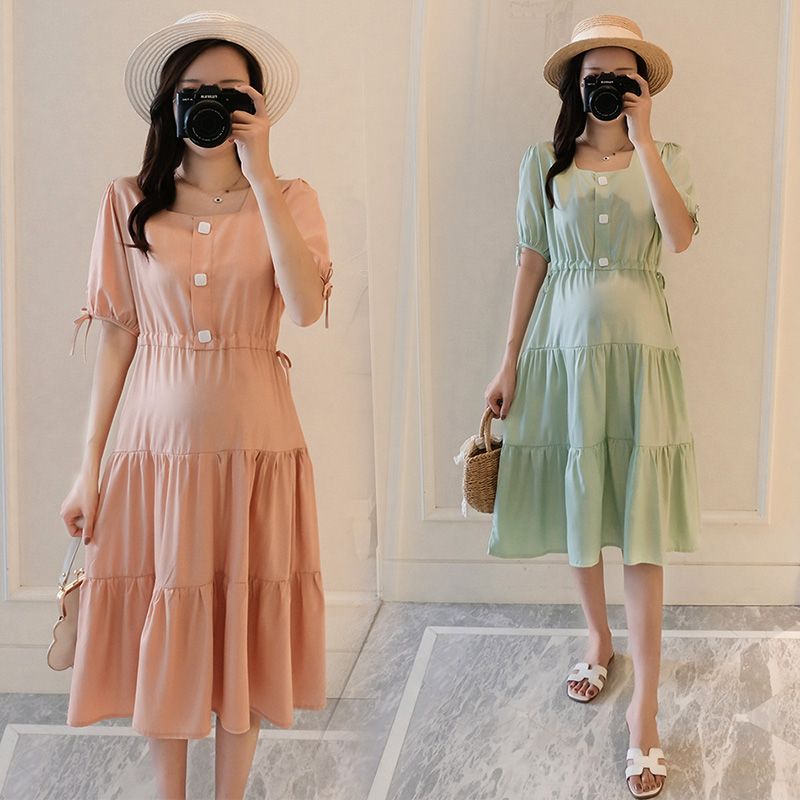 Compra Vestidos De Maternidad 1950 # Ropa De Manga Corta De Gasa De Verano  Easy Matching Slimming Vestido Con Estilo Para Mujeres Embarazadas Embarazo  Barato | Entrega Rápida Y Calidad | Es.Dhgate