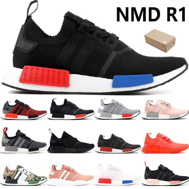 nmd r1 mens black and red