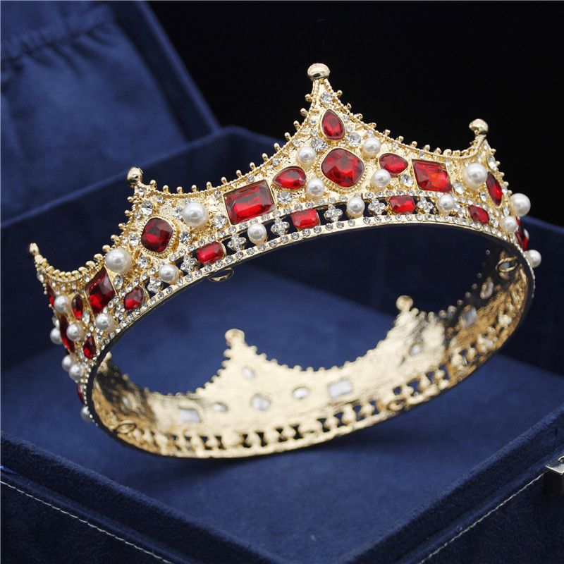 Tiara Corona Rossa Con Strass - Corona Nuziale Barocca Per Spose - Foto 6