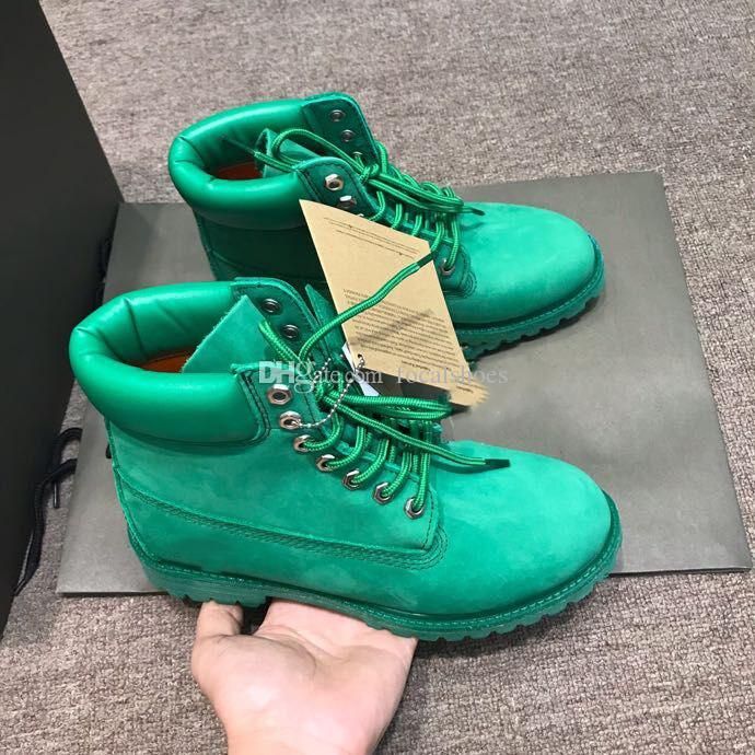 green leather boots mens