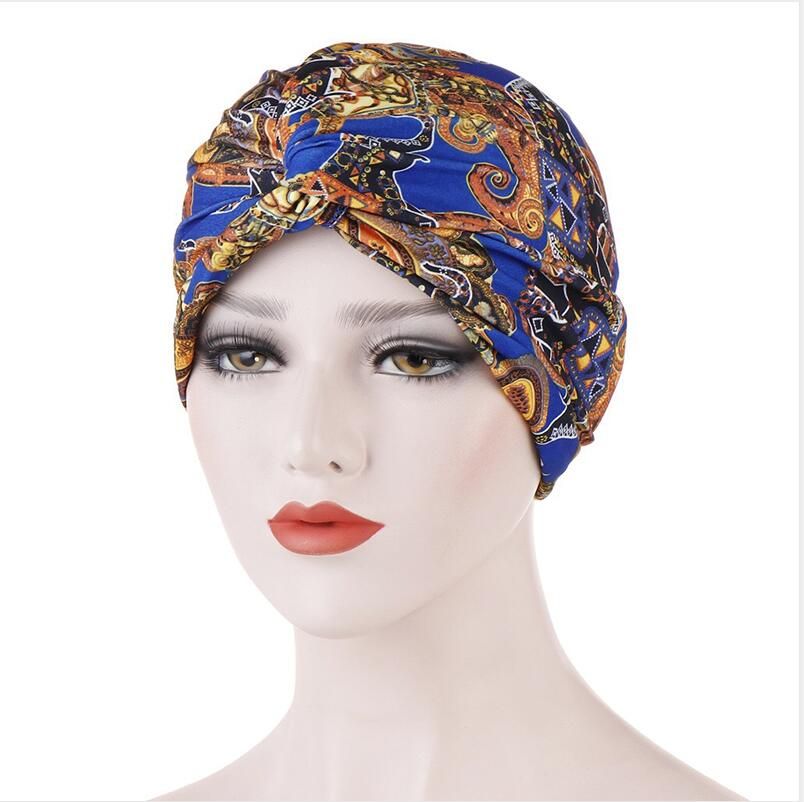 2020 2020 New Fashion Women Knotted Print Turban Muslim Hijab Twist Knot India Caps Ladies Chemo Cap Headwraps Muslim Scarf Bwkf From Highqualit10 10 16 Dhgate Com