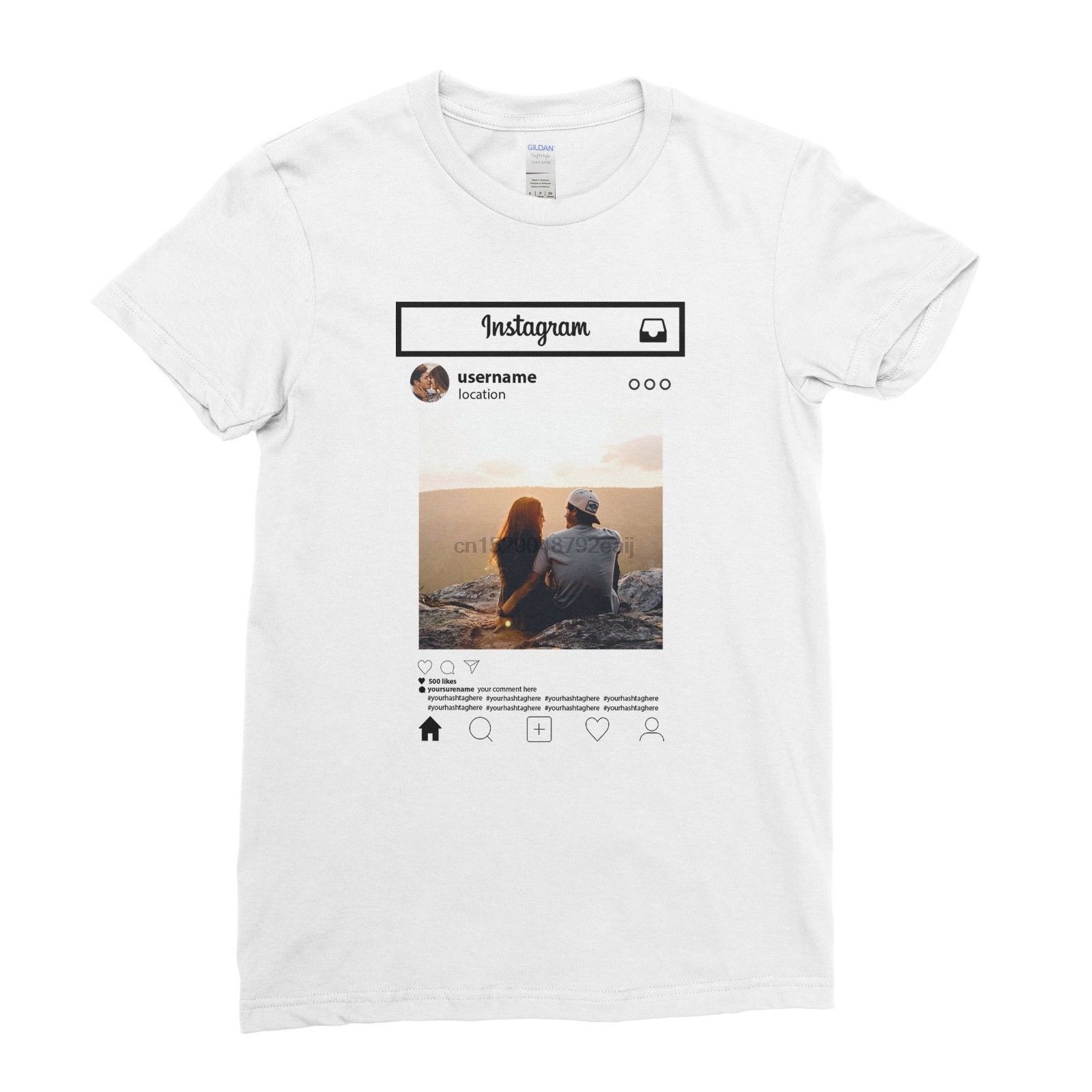 Personalised T Shirt Instagram Frame Style Insta Photo Image Custom Hen Stag Ool Casual Pride T Shirt Men Unisex New Fashion Mens T Shirt Cool Tshirt Designs From Fjdh05 10 06 Dhgate Com