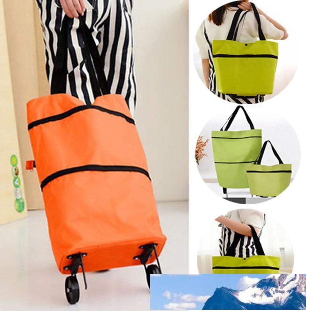 foldable eco friendly shopping bolsa with wheels