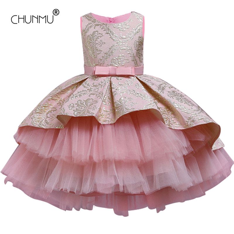 Lurryly 2018 Baby Girls Toddler Kids Clothes Cute Stripe Tassel Ruffles Party Princess Wed Dresses