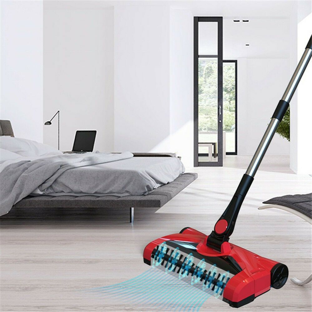2021 Stick Sweeper Broom Swivel Sweep Cordless Hard Floor Cleaner With