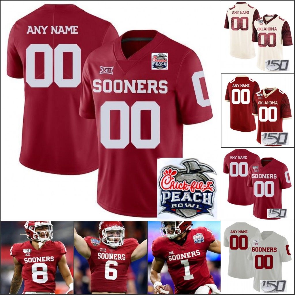 2020 Custom Oklahoma Sooners Football Stitched Jersey Any Name Number
