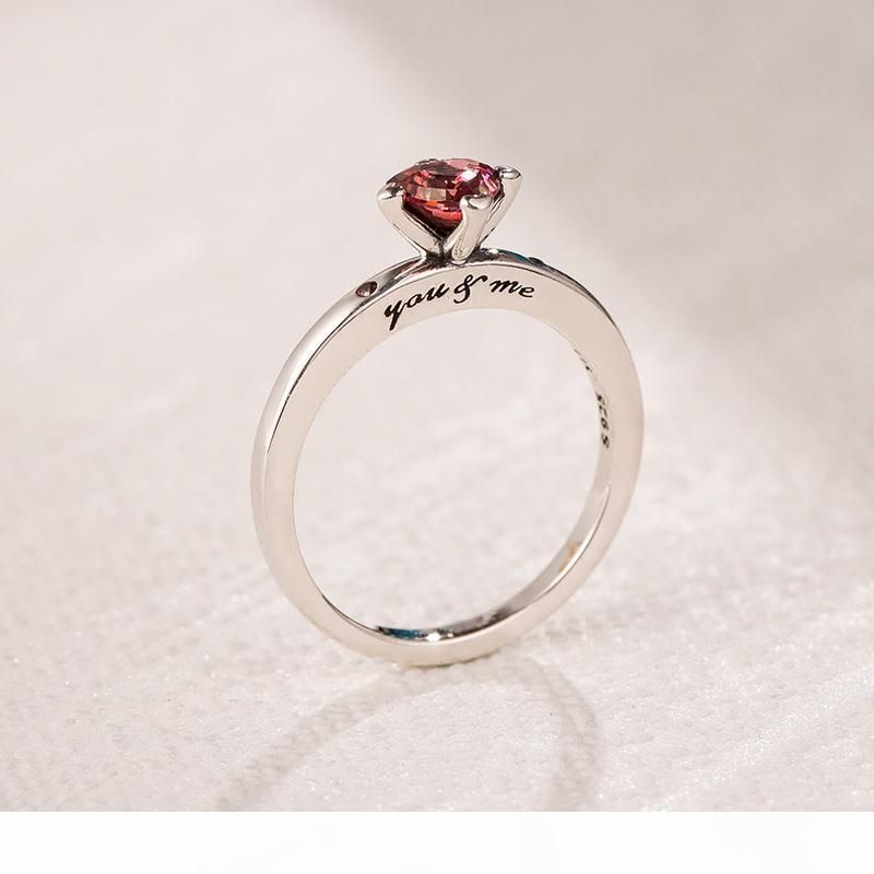 R Red Cz Diamond Heart Wedding Ring 