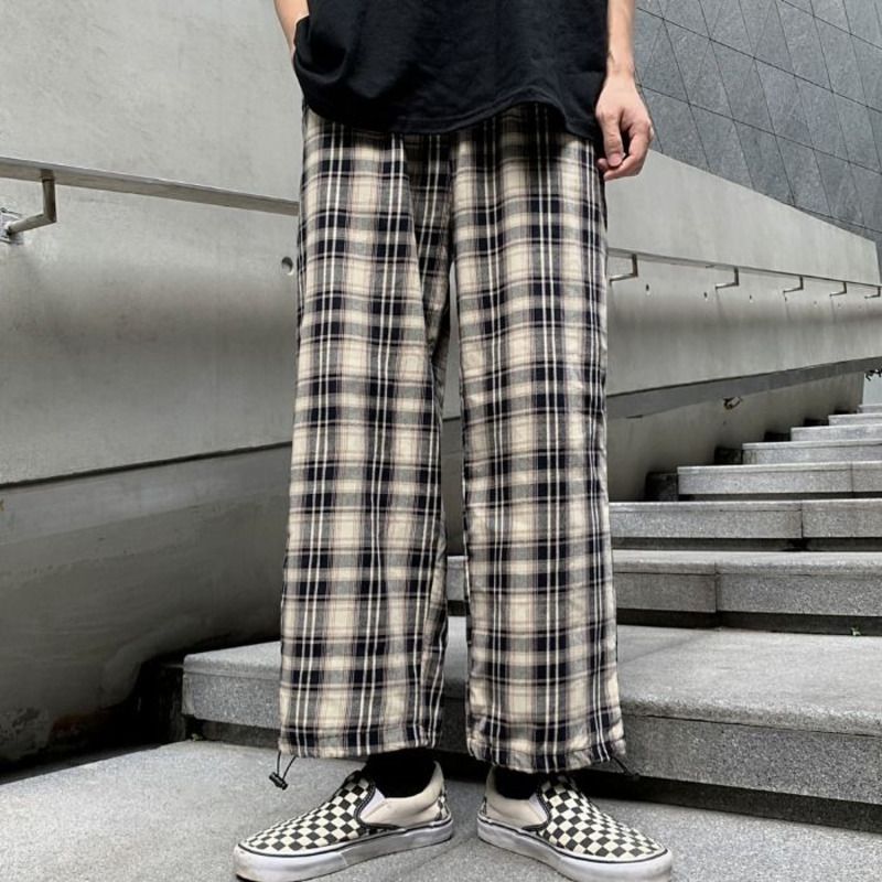 Compra Pantalones Para Hombres Para Hombre Para Mujer A Cuadros Moda Retro  Cordón Casual Streetwear Wild Foot Hop Hop Pantalones Rectos Pantalones  Hombre Joggers Barato | Entrega Rápida Y Calidad | Es.Dhgate