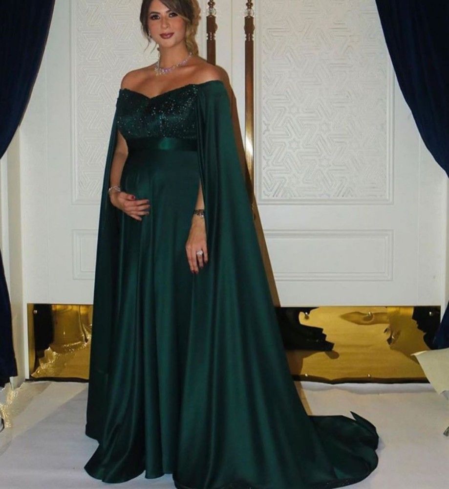 green cape dress