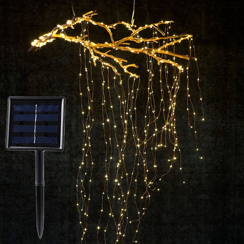 200LED Solar Vines Branch LED String Fairy Light Waterfall Fairy Icicle