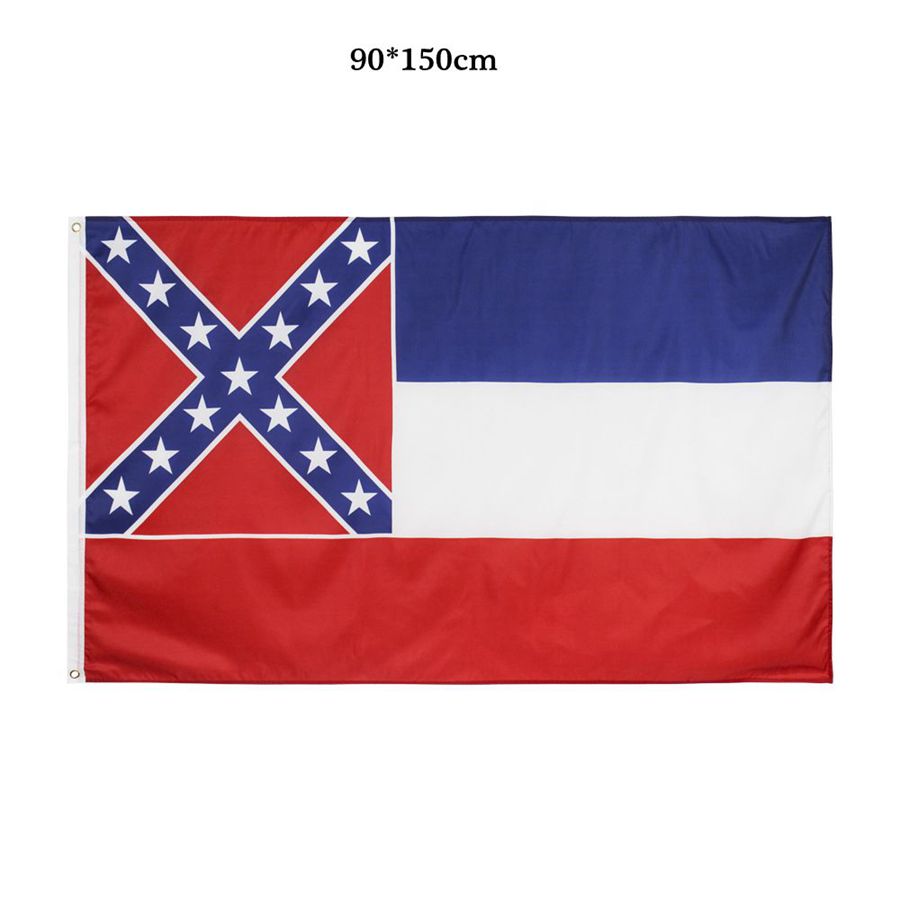 150*90cm Mississippi State Banner Knitted Poly Nylon Waterproof DuraFlag Craft 150*90cm Mississippi State Banner Knitted Poly Nylon Waterproof DuraFlag Craft