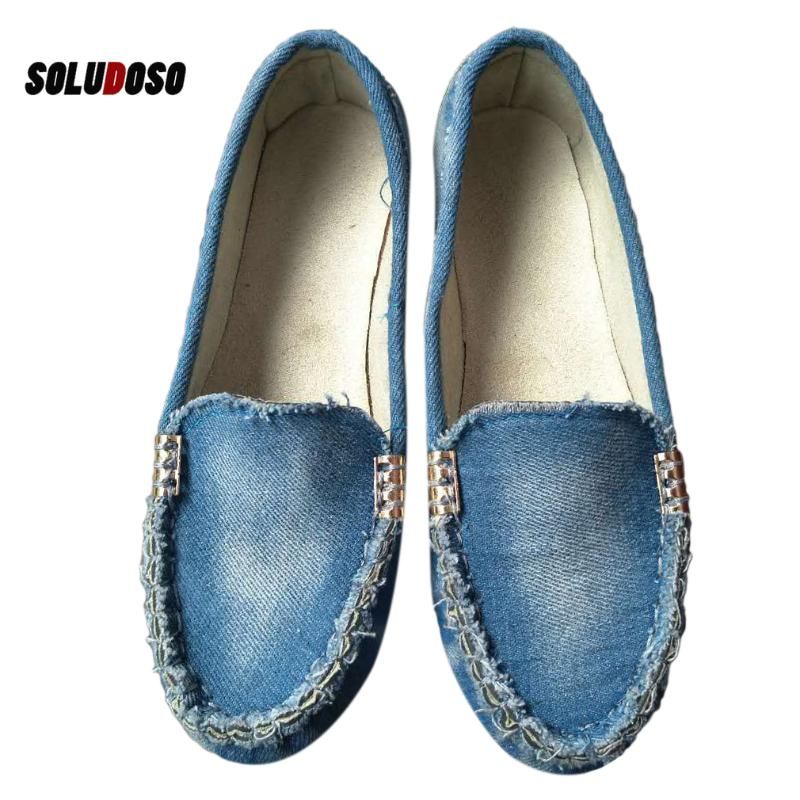 blue jean flat shoes