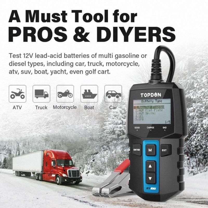 2021 Topdon Bt100 Car Battery Tester 12v Load Tester Automotive Alternator Charging Cranking System Digital Battery Analyzer Akfc From Walmarts 116 08 Dhgate Com