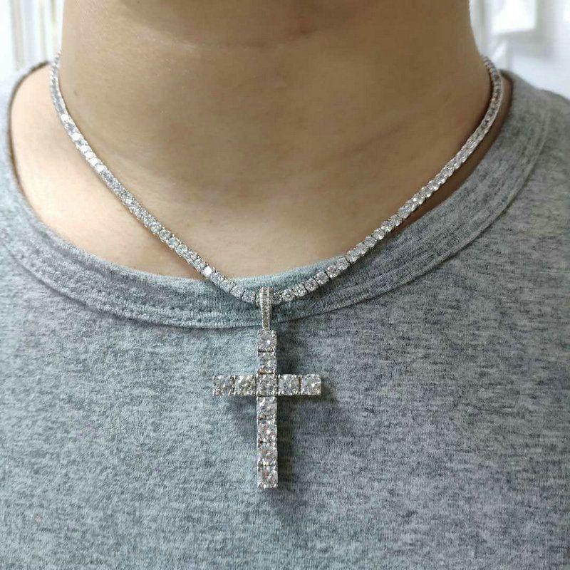 mens platinum cross and chain
