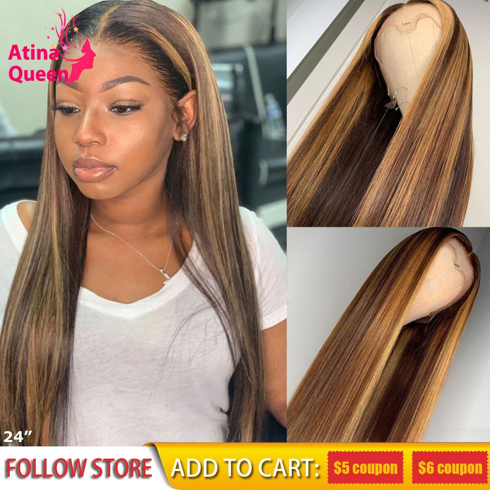 Ombre Honey Blonde Full Lace Human Hair Wigs 360 Lace Frontal Wig Highlight Brown 13X6 Front Ombre Honey Blonde Full Lace Human Hair Wigs 360 Lace Frontal Wig Highlight Brown 13X6 Front