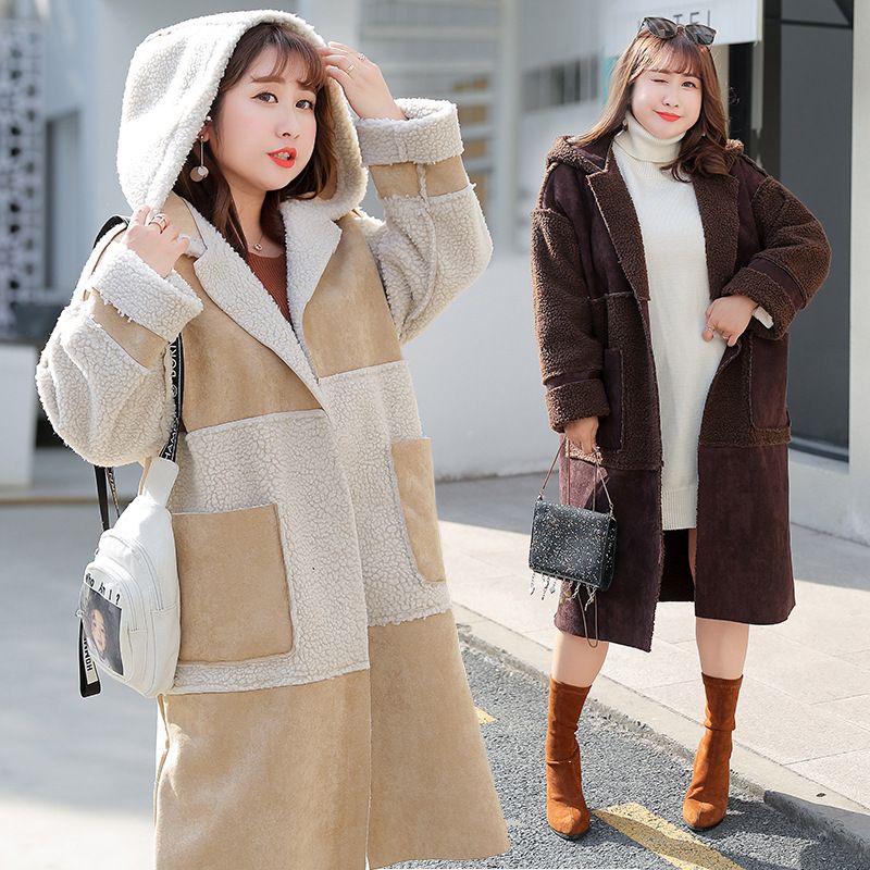 Abrigo de mujer Abrigo de otoño y lana de invierno Chaqueta con capucha engrosada Abrigo de mujer Abrigo de otoño y lana de invierno Chaqueta con capucha engrosada