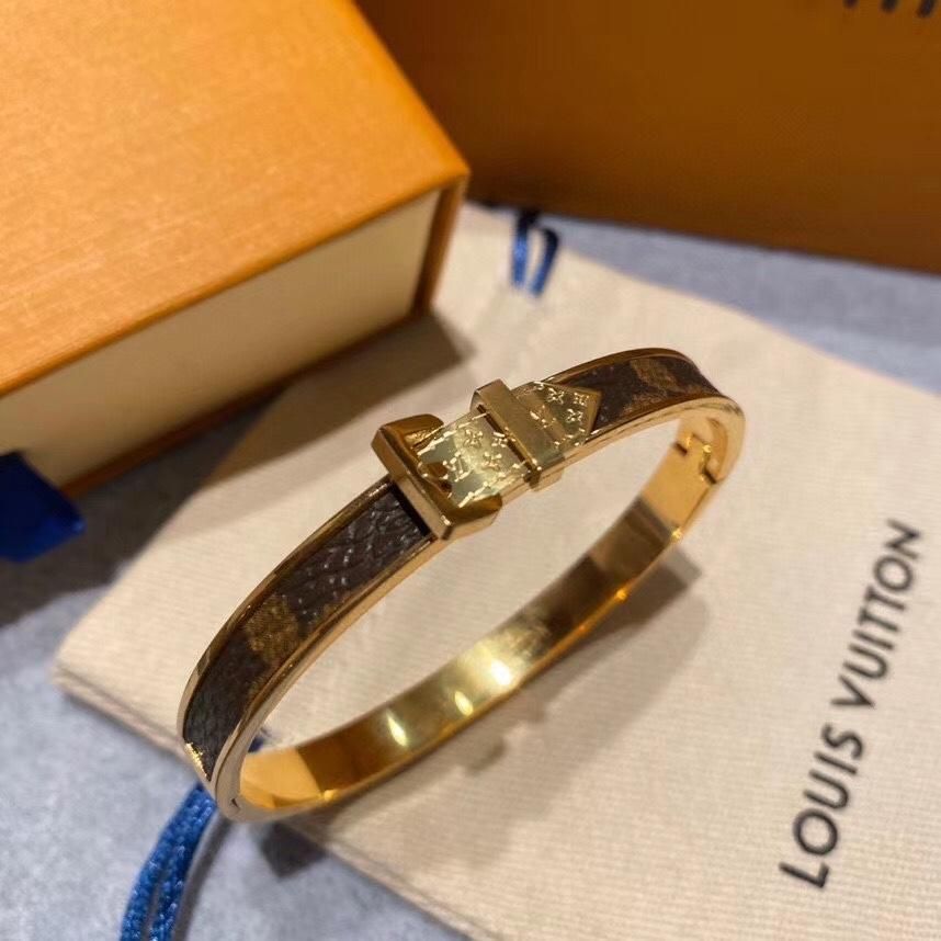 Brand Bracelets Fashion Design Round Genuine Leather Bracelets With Gold Bag For Women And Men