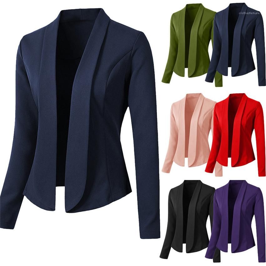 2020 Ladies Blazers Slim Womens Blazers Spring Autumn Lapel Neck Long Sleeve Woman Suits Tops 