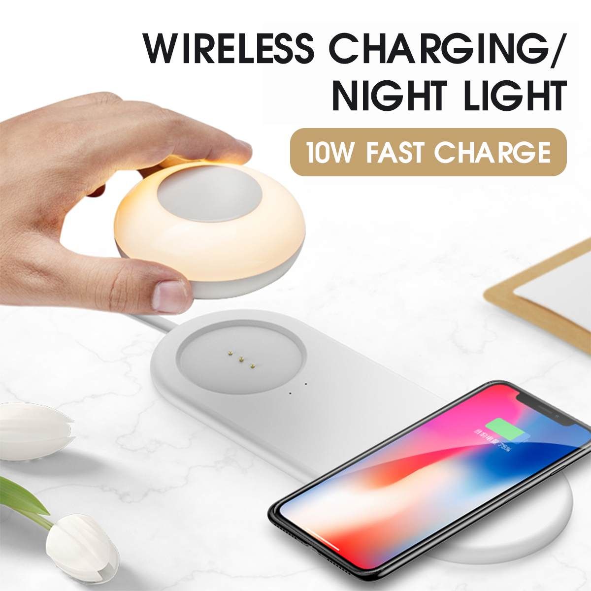 light with wireless charger