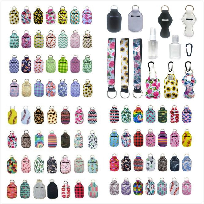163 Styles Customize Neoprene Hand Sanitizer Bottle Holder Keychain