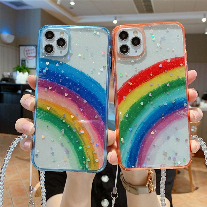 Colorful Glitter Stars Phone Case For IPhone 11 Pro X XS XR Xs Max Soft