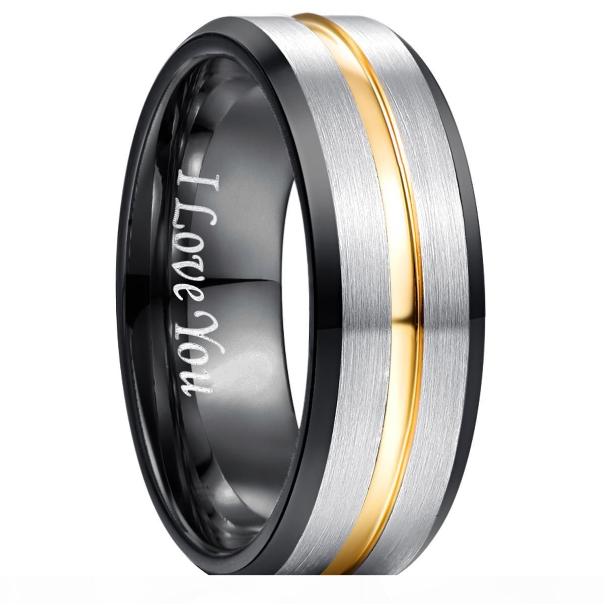 8MM clásico 100% tungsteno anillo de de alianzas de boda de los