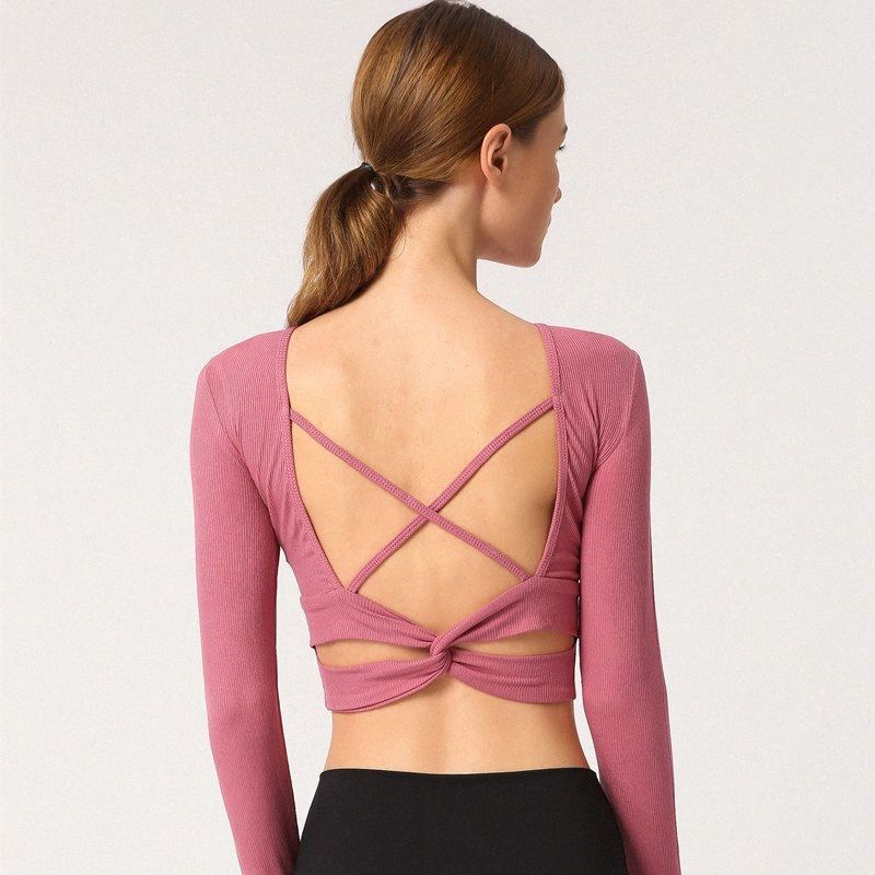 Women's Sports Tops Long Sleeve T-Shirt Fitness Gym Yoga Crop Top Activewear G11 