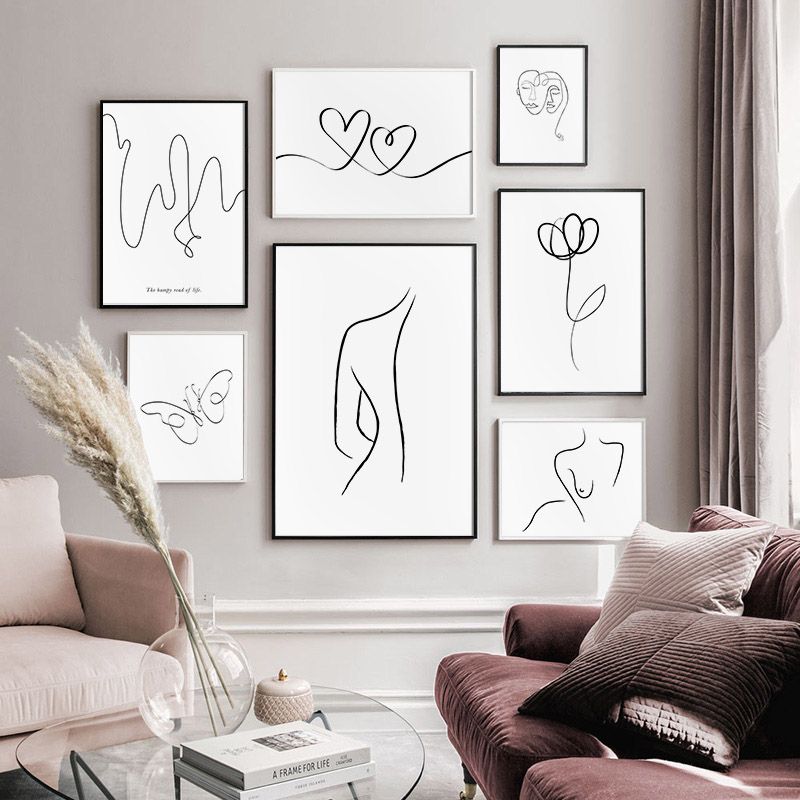 Acheter Nordic Ligne Dessin Canvas Wall Art Imprimer Peinture Abstraite Fleur Femme Poster Minimaliste Decorative Image Moderne Decoration 7 De 6 31 Du Rainbowstore Fr Dhgate Com