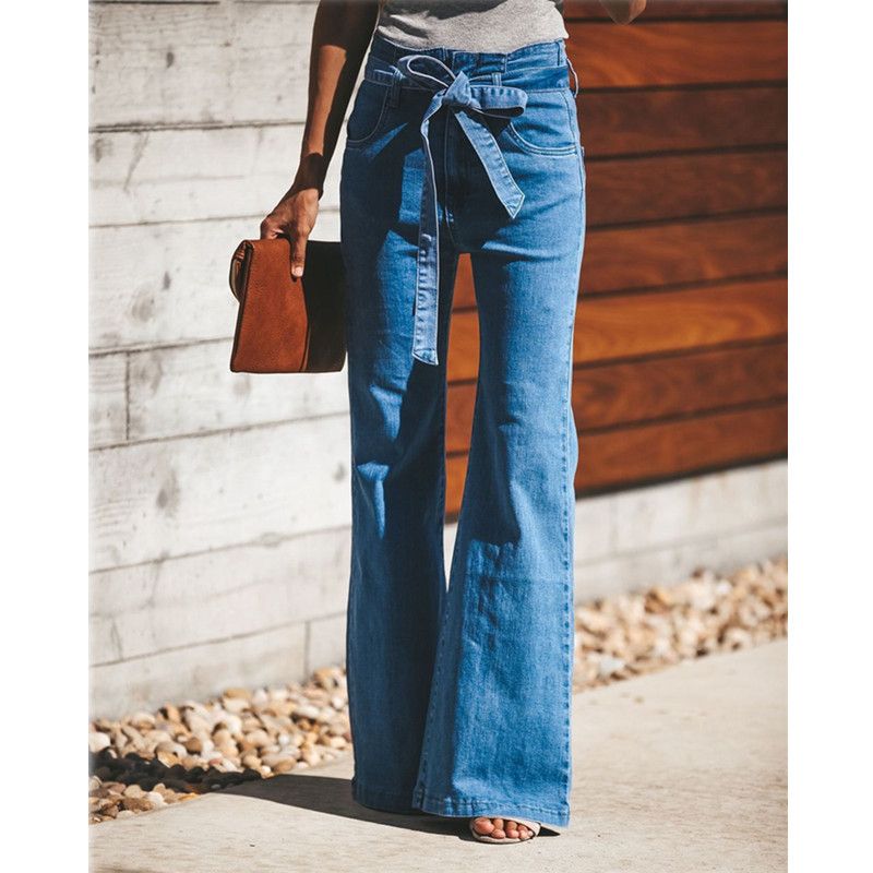 denim tie pants