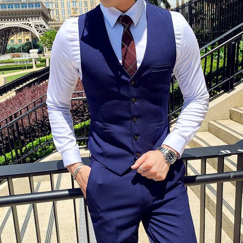 Sociable Astronave estático Alta Calidad Pura De Color Pantalones De Traje Para Hombre Y El Chaleco  Banquete De Boda Negocio Conjunto Chaleco Chalecos Pantalón Blanco Negro  Verde Gris De 88,01 € | DHgate