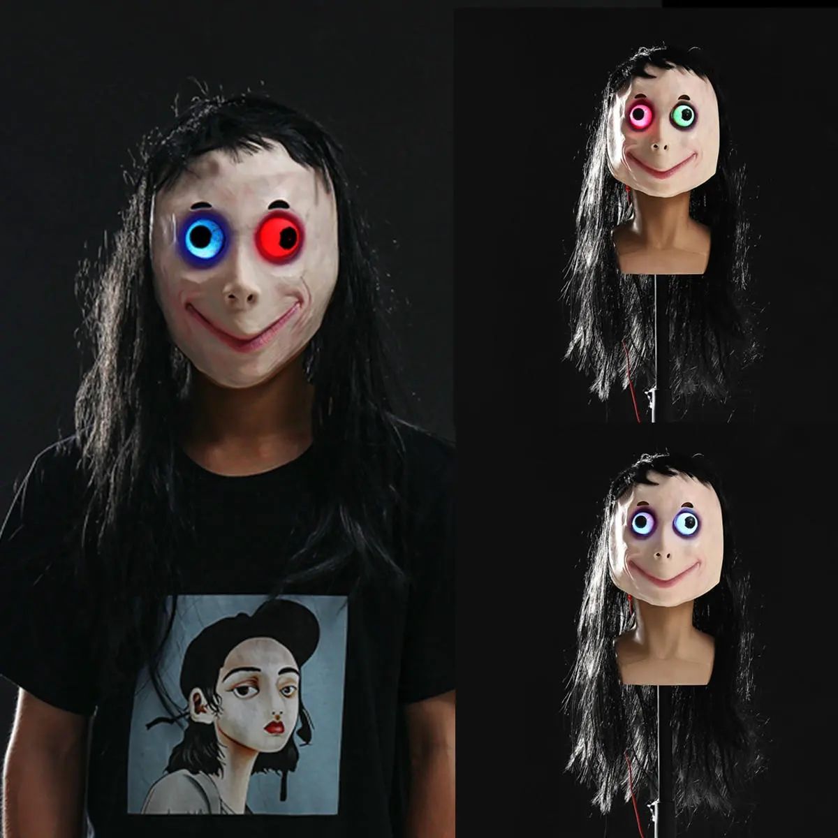 informeel Scorch leer LED Enge Momo Mask Game Horror Mask Cosplay Full Head Momo Mask Big Eye Met Lange Pruiken Halloween Party Props Van 10,84 € | DHgate informeel Scorch leer LED Enge Momo Mask Game Horror Mask Cosplay Full Head Momo Mask Big Eye Met Lange Pruiken Halloween Party Props Van 10,84 € | DHgate