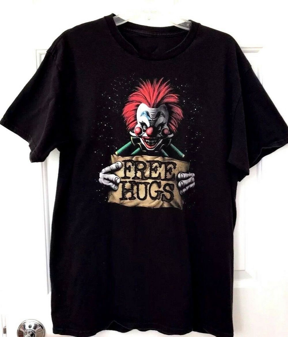 Killer Klowns T Shirt L Clown Black Tee Free Hugs Horror Outer Space Streetwear Tee Shirt Graphic Funny Funny T Shirt Prints Funky T Shirt Designs From Tyeswd12 10 06 Dhgate Com