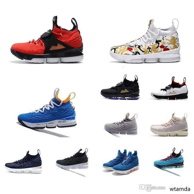 Compra Hombres Baratos Lebron 15 Diamante Zapatos De Baloncesto Del Césped  A La Venta De Flores Estilo De Vida Negro Blanco Azul De Corte Bajo Botas  De Las Zapatillas De Deporte Al