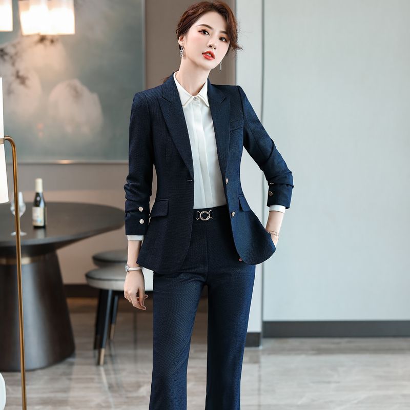 Trajes para mujeres mujeres elegante pantalón traje negro azul marino rosa sólido s-5xl