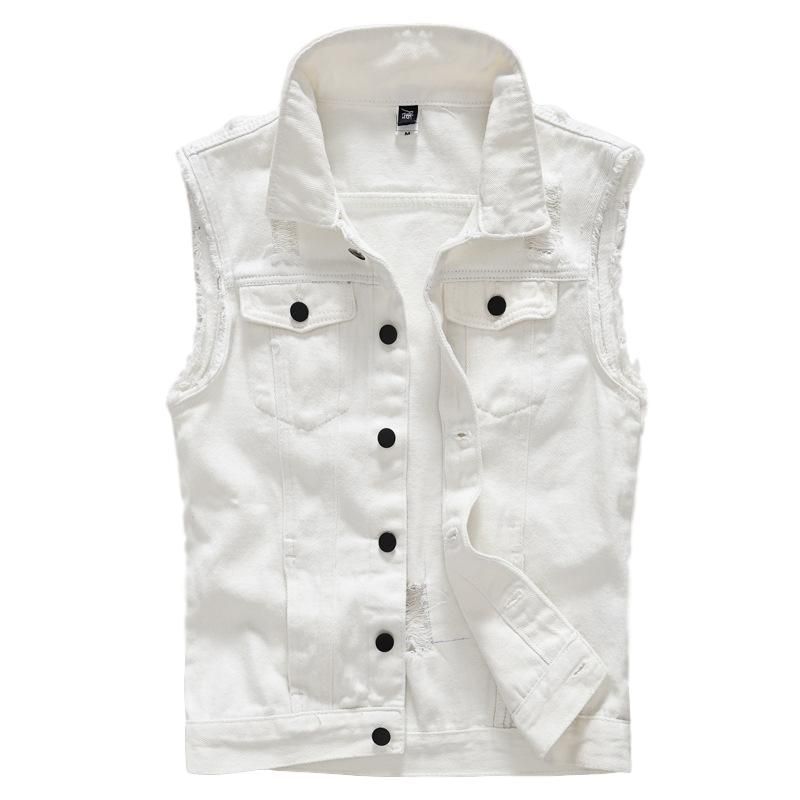 plus size white jean vest