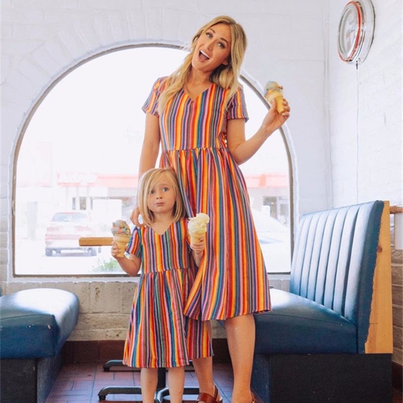 mommy and me rainbow dress