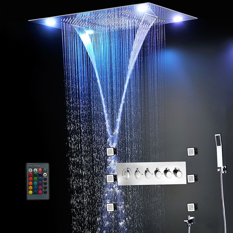 lighted rainfall shower heads