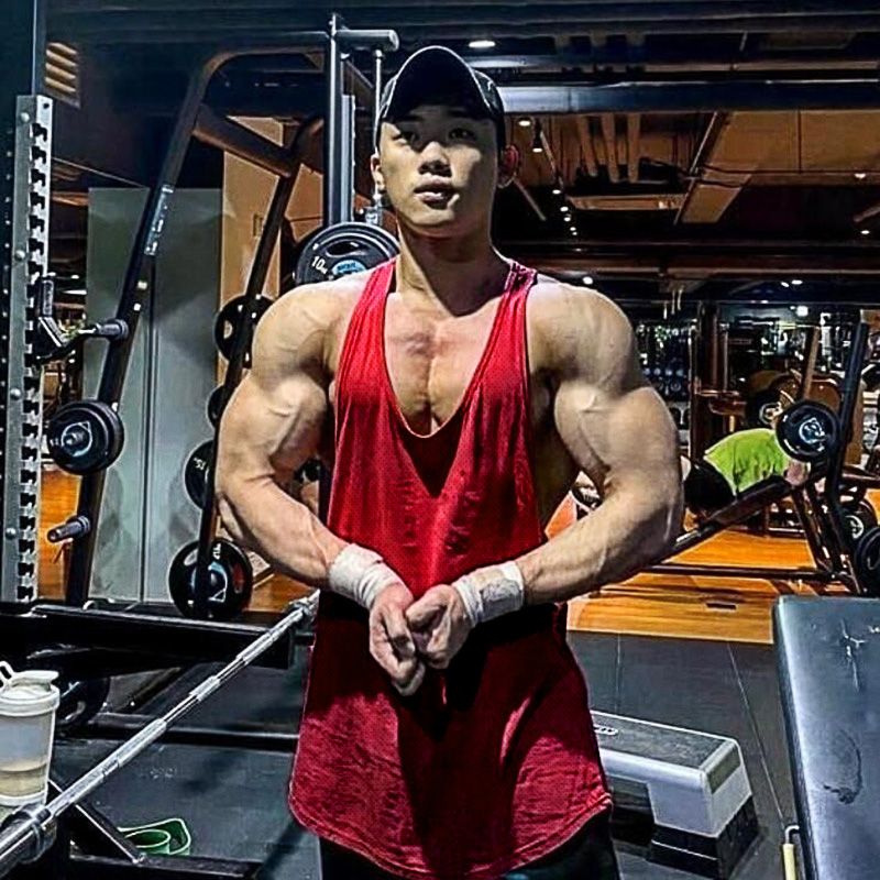Bodybuilding Tank Top Fitness Singlets Muscle Vest Jersey Gym Men T-shirt 